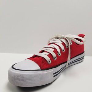 Epicstep Red/White Womens Low Top Canvas Shoes Sne